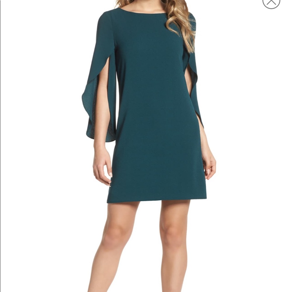 Charles Henry Tulip Sleeve Shift Dress